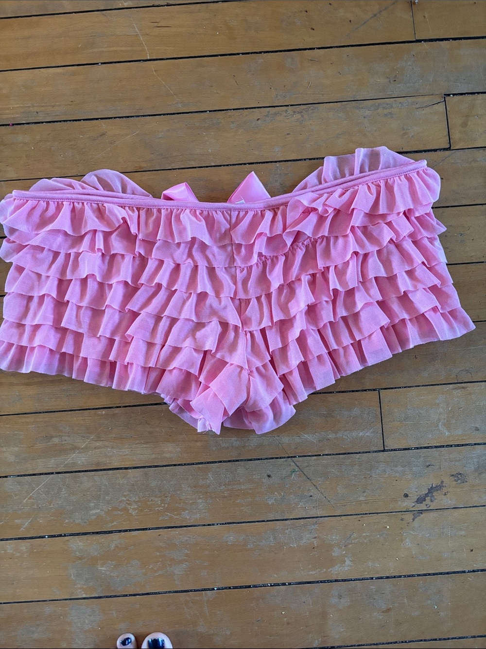EUC Pink Ruffle Layered Shorts